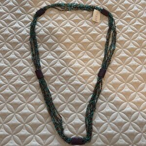 NWT...Turquoise /Brown  Pullover Necklace